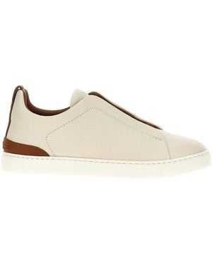 ZEGNA Triple Stitch Trainers - Natural