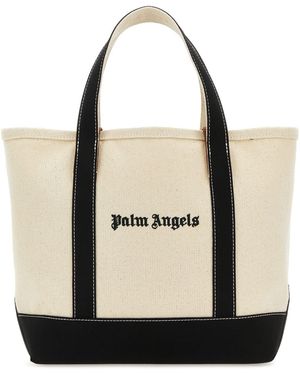 Palm Angels Ivory Canvas Shopping Bag - Natural