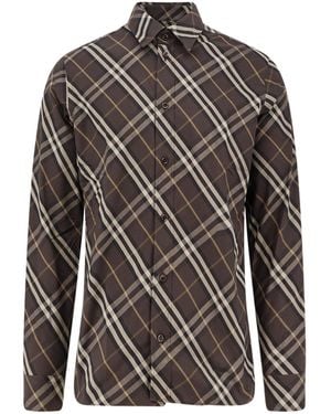 Burberry Robert Organic Cotton Shirt-Uomo - Grigio