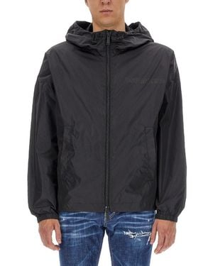 DSquared² Windbreaker With Logo-Uomo - Nero