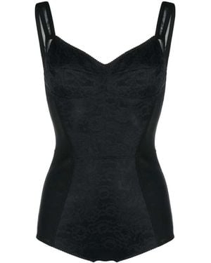 Dolce & Gabbana Floral Bodysuit - Black