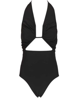 Rick Owens Halter Prong One-Piece Swimsuit Swimwear - Black