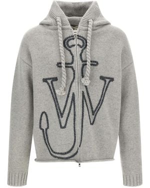 JW Anderson Anchor Embroidery' Hoodie - Grey