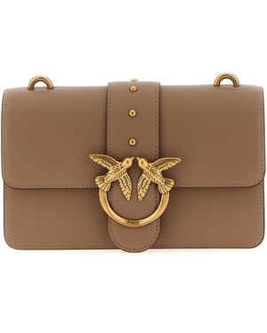 Pinko Love One Mini Crossbody Bags - Brown