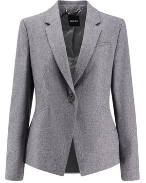 BOSS Jia9 Manteco Wool Blazer - Grey