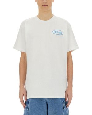 Obey "Reaction" T-Shirt-Uomo - Bianco
