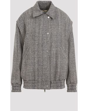 Golden Goose Herringbone Bomber Jacket - Gray