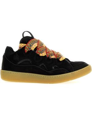 Lanvin Men Leather Curb Sneakers - Black