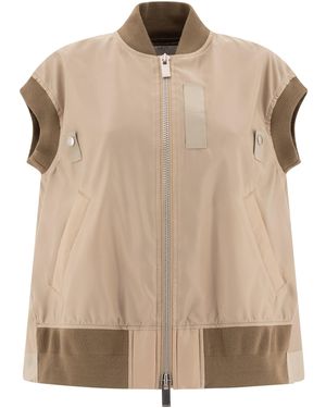 Sacai Nylon Twill Vest Jacket - Natural