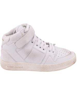 Saint Laurent Leather Sneskers With Washed-out Effect - Pink