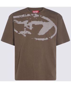 DIESEL Cotton T-Shirt - Brown