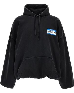 Vetements 'My Name Sticker' Hoodie - Black