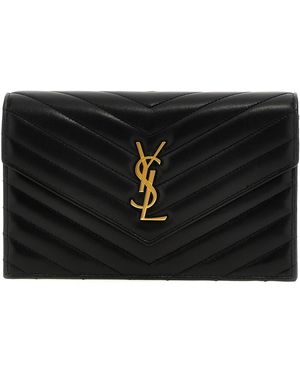 Saint Laurent Envelope Cassandre Portafogli Nero-Donna
