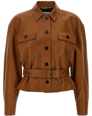 Saint Laurent Saharienne Casual Jackets And Parka - Brown