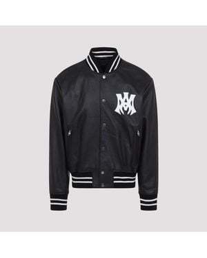 Amiri Leather Hollywood Bomber-Uomo - Nero