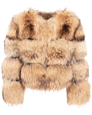Wanan Touch Giacca Raton Beige in Pelliccia di Procione- -Beige - Neutro