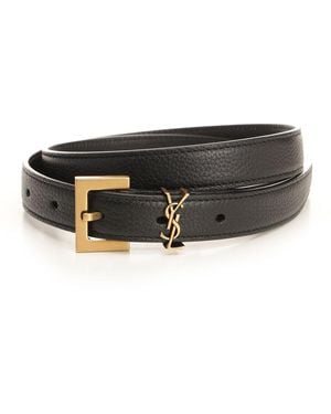 Saint Laurent Ysl Logo Belt Belts - Grey