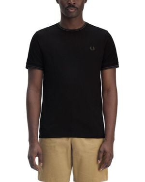 Fred Perry Double Stripe T-shirt - Black