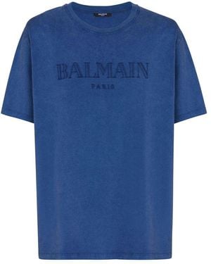 Balmain Cotton T Shirts - Blue
