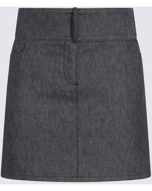 Courreges Dark Cotton Mini Skirt - Grey