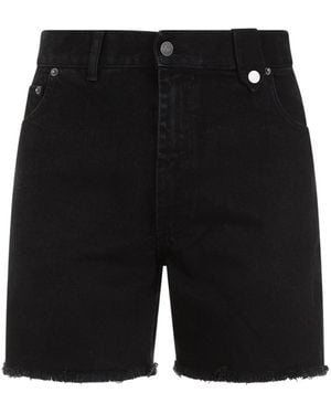 Egonlab Black Stonewashed Cotton Denim Shorts