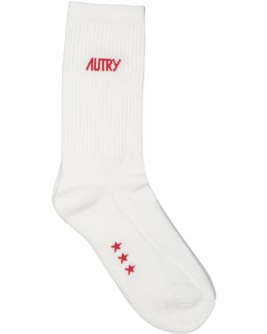 Autry Jacquard Logo Socks - White