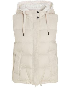 Brunello Cucinelli Padded Hooded Vest - White