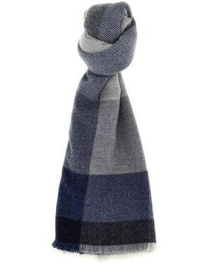 Brunello Cucinelli Check Scarf Sciarpe-Uomo - Blu