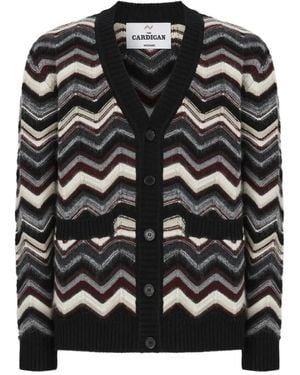 Missoni Cardigan Con Motivo Chevron-Uomo - Nero
