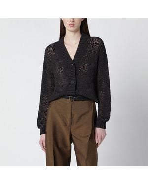 Roberto Collina Brown Cotton-blend Knit Cardigan - Black