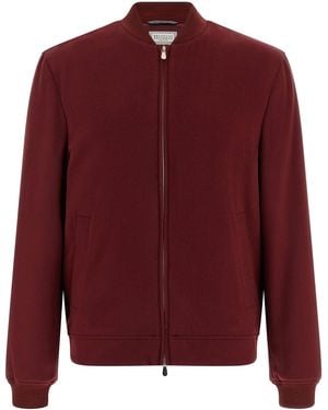 Brunello Cucinelli Cashmere Bomber Jacket Puffer Jackets Red