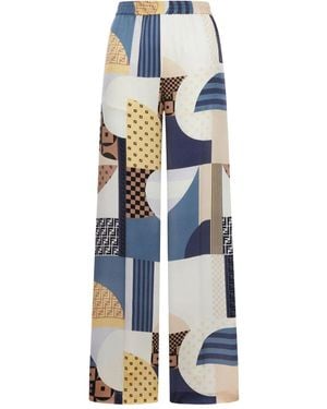 【関税&送料込み】Fendi Patchwork Print Silk Flowing Pyjam Fendi Nightwear and sleepwear for Women | Online Sale up to