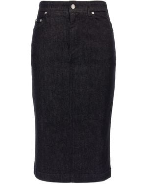 Dolce & Gabbana Denim Skirt Gonne Blu-Donna - Nero