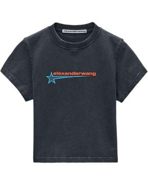 Alexander Wang Crystal Hotfix Star Jersey T-Shirt - Blue
