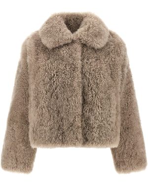 Yves Salomon Long-Haired Pellicce-Donna - Marrone