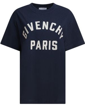 Givenchy T-shirt With Paris Logo T-shirts Blue