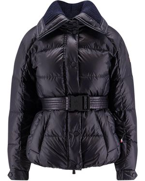Moncler Bataillouse Down Jacket With Belt - Blue