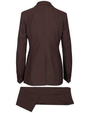 Tagliatore Paris Double-Breasted Suit Dresses Bordeaux - Brown