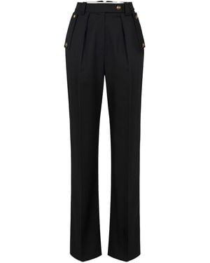 Elisabetta Franchi Cotton Gabardine Trousers - Black