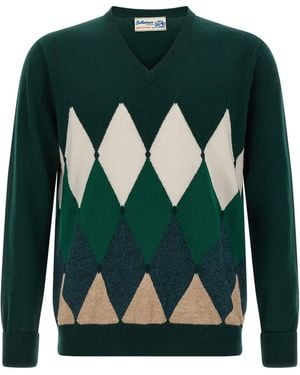 Ballantyne Argyle Pattern Sweater Sweaters And Cardigans - Green