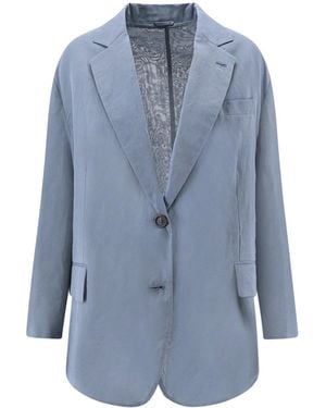 Brunello Cucinelli Deconstructed Cotton Blazer - Blue