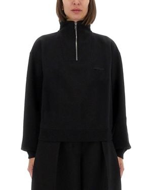 Jacquemus Grosgrain Sweatshirt With Turtleneck - Black
