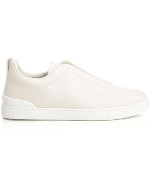 ZEGNA Triple Stitch Sneakers White - Natural