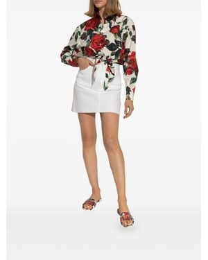Dolce & Gabbana Floral Slide Sandals - White