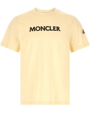 Moncler Flocked Logo T-shirt Beige - Yellow