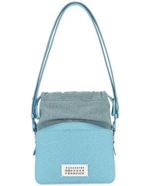ショルダーバッグ・ポシェット MAISON MARGIELA CHALK LEATHER AND CANVAS MINI 5AC BUCKET BAG Maison Margiela Chalk Leather And Canvas Mini 5Ac Bucket Bag