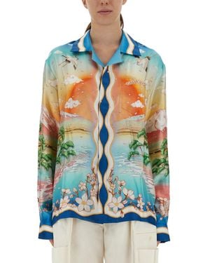 CASABLANCA Tennis Club Shirt - Blue