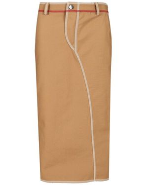 スカート Fendi Skirts Orange Fendi Orange and Blue Forever Fendi Cotton Pleated Skirt Fendi