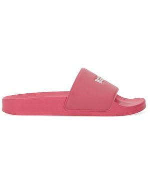 MSGM Slide Sandal With Logo - Pink
