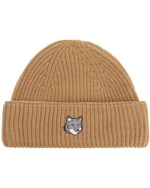 Maison Kitsuné Wool Hat Hats - Brown